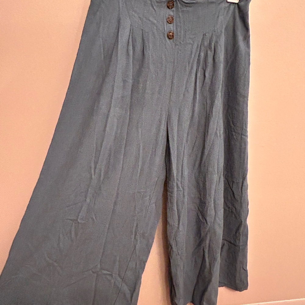 Elegant Blue Wide-Leg Pants